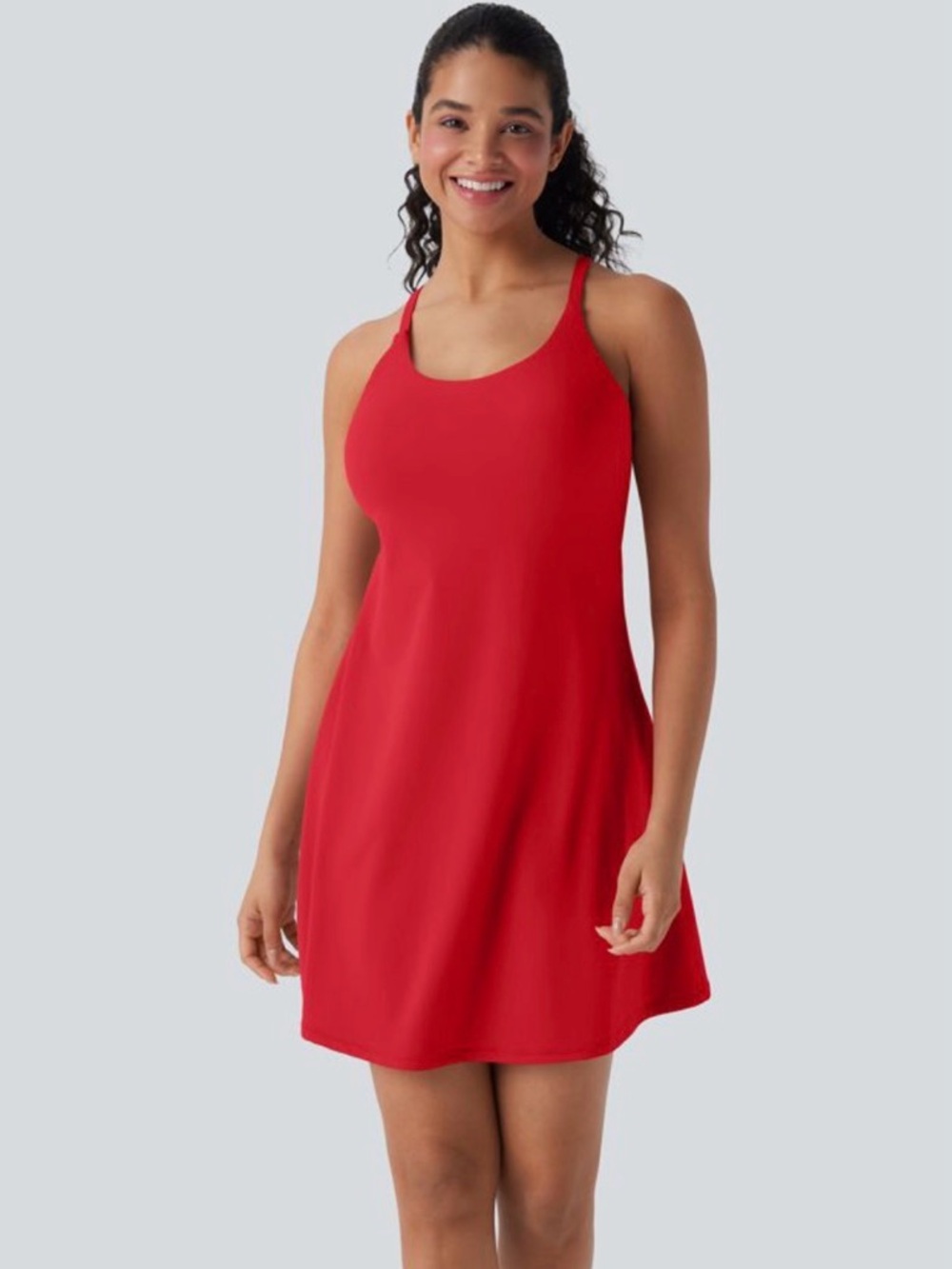 HALARA Red Tank Swing Dress